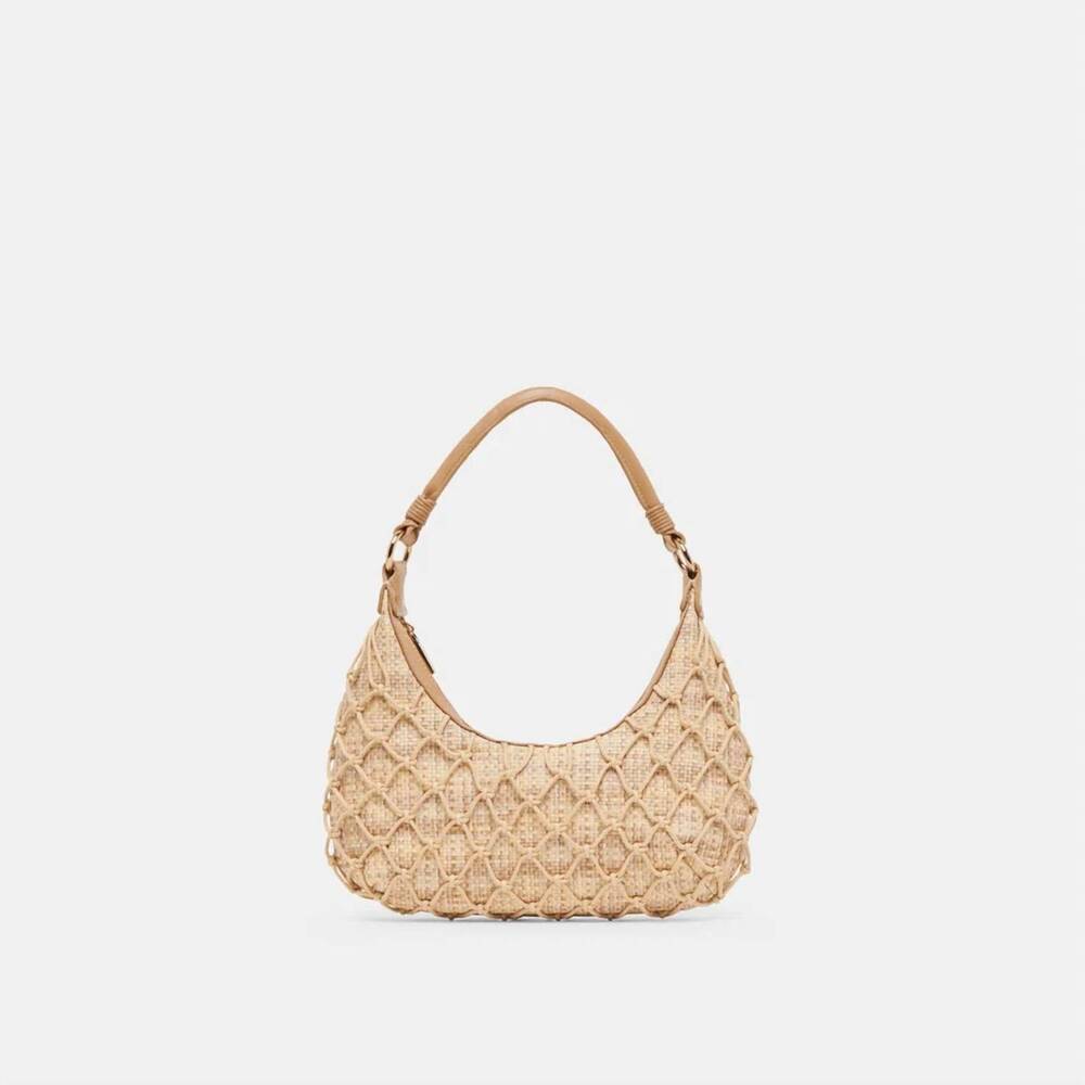 NEW DOLCE VITA women's positano shoulder bag in natural raffia